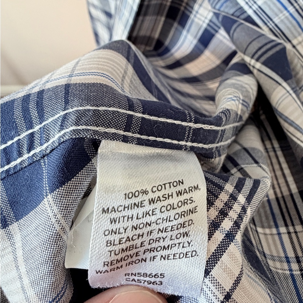 Nordstrom Navy And White Checkered Shirt View 6